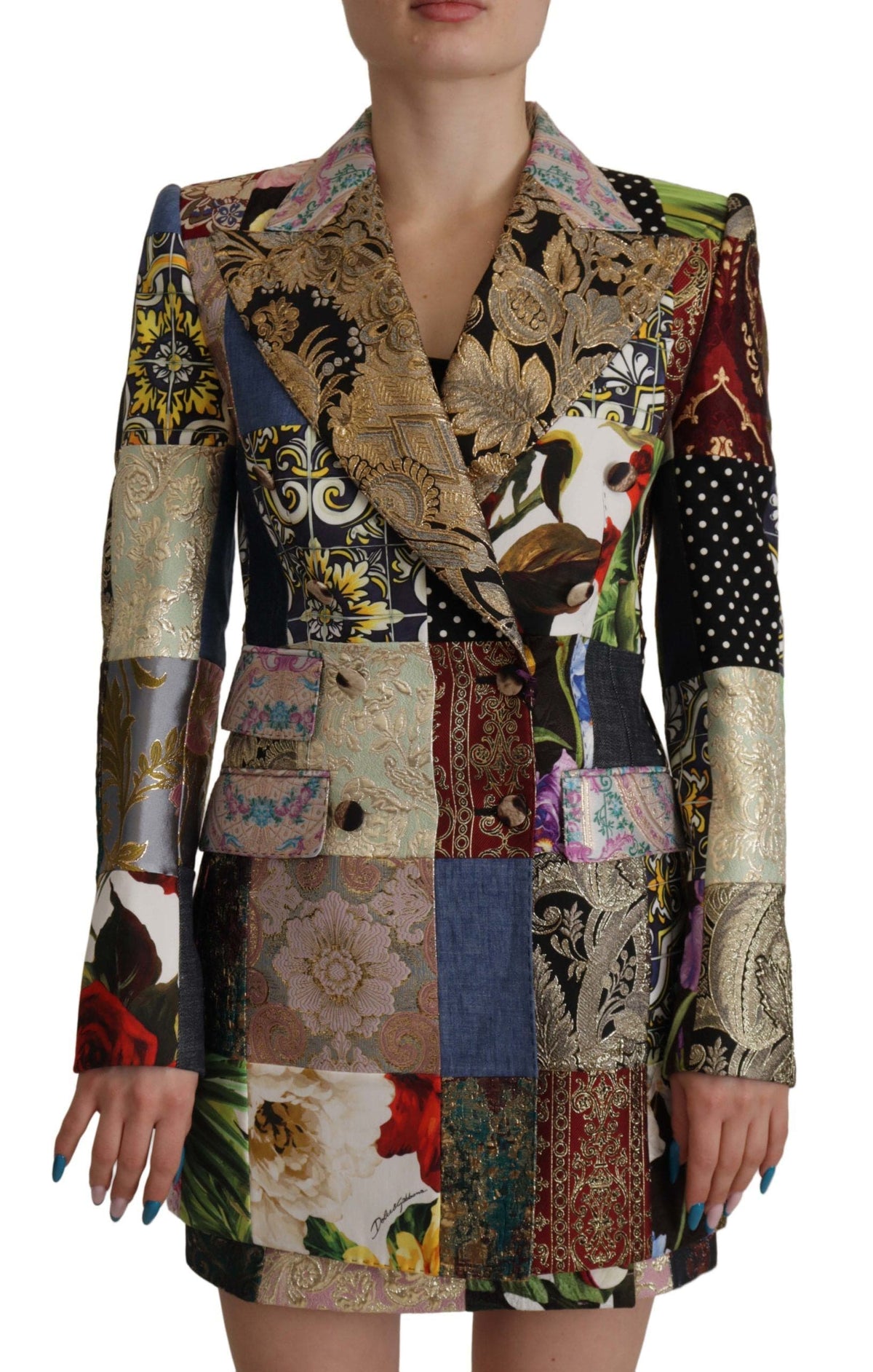 Chaqueta blazer elegante con parches multicolor de Dolce &amp; Gabbana