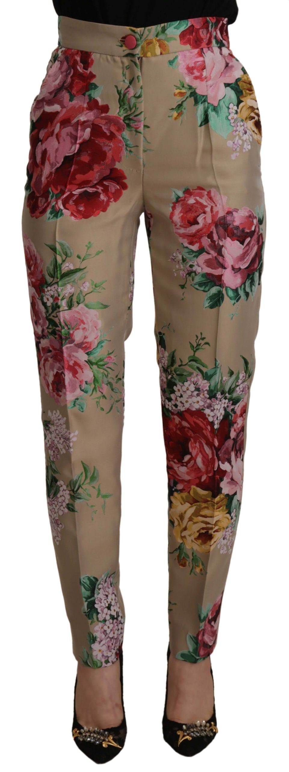 Pantalon taille haute fleuri Dolce &amp; Gabbana