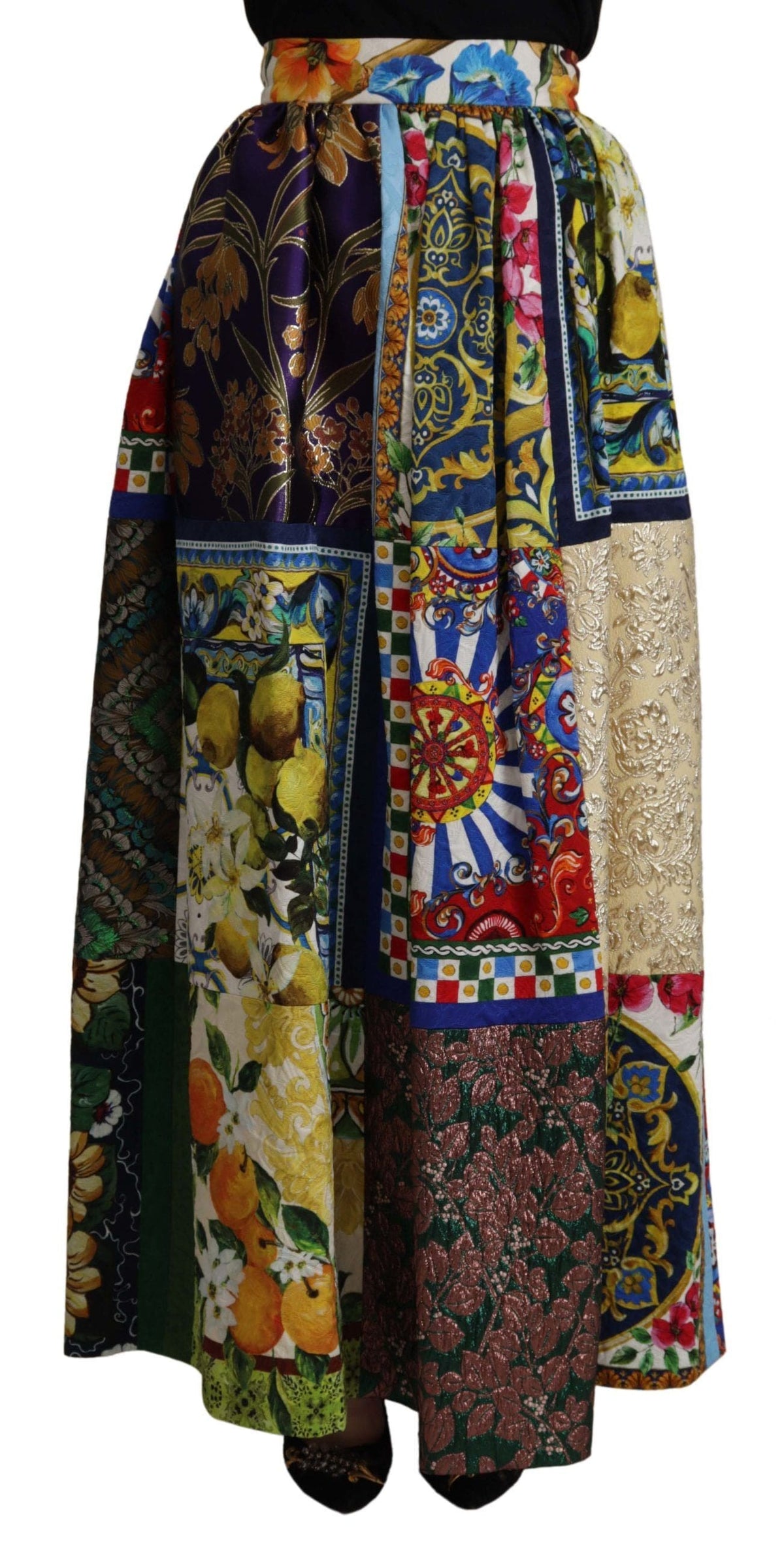 Jupe longue taille haute Dolce &amp; Gabbana à motifs siciliens