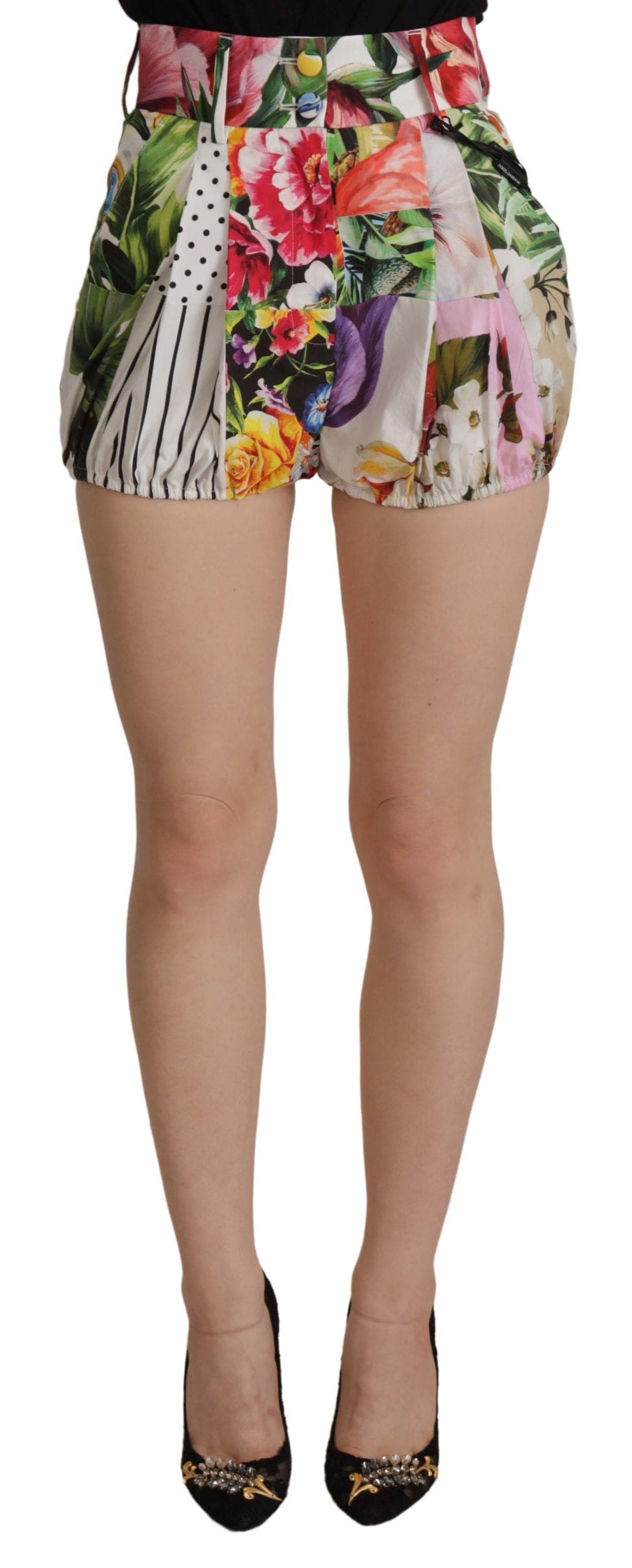 Short taille haute à imprimé floral multicolore Dolce &amp; Gabbana