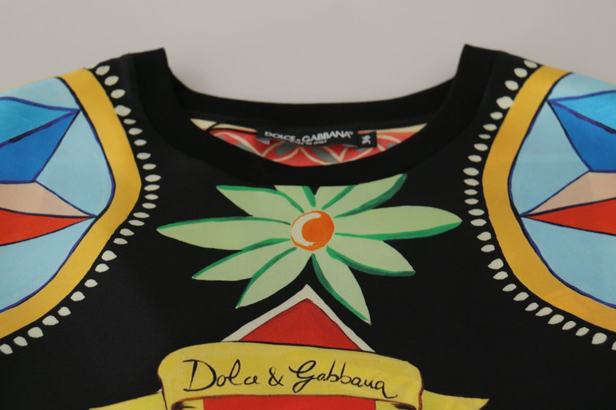 Top de seda multicolor glamuroso de Dolce &amp; Gabbana