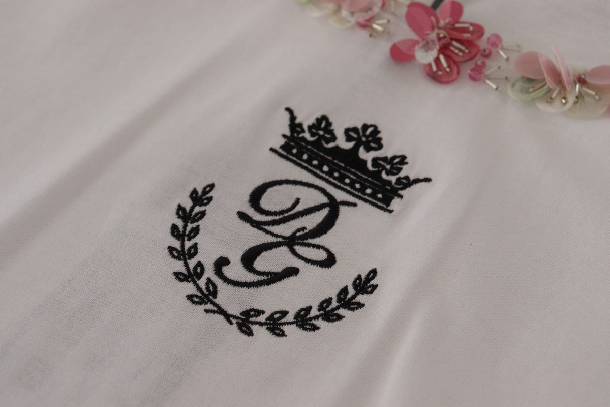 Camiseta sin mangas con corona de lentejuelas elegante de Dolce &amp; Gabbana