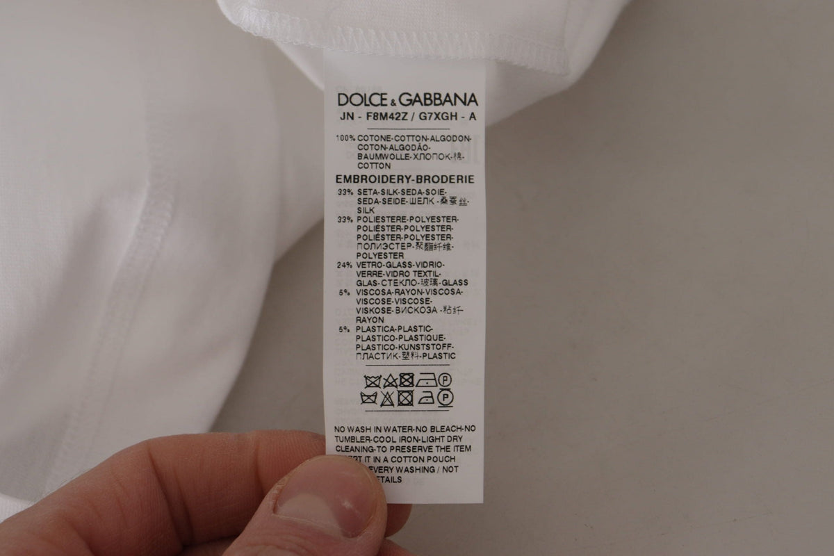 Camiseta sin mangas con corona de lentejuelas elegante de Dolce &amp; Gabbana