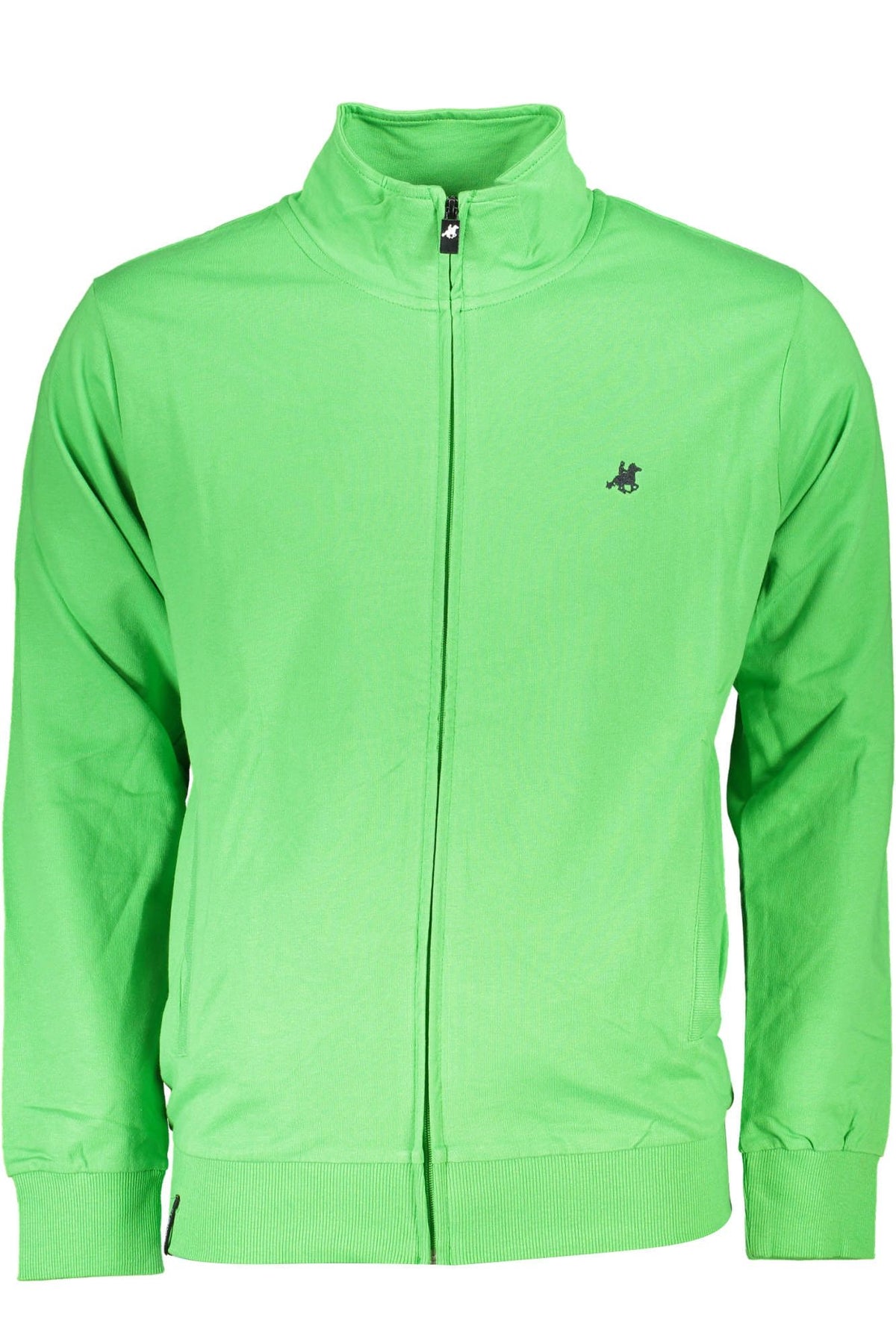 Sweat-shirt brodé à col montant vert US Grand Polo