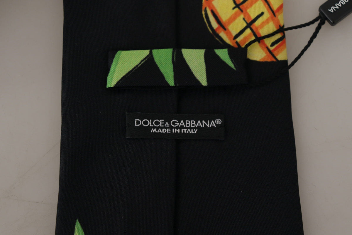 Elegante corbata de seda negra de Dolce &amp; Gabbana para un estilo sofisticado