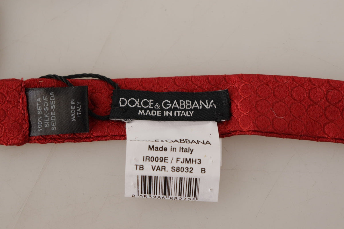 Pajarita elegante de seda roja anudada de Dolce &amp; Gabbana