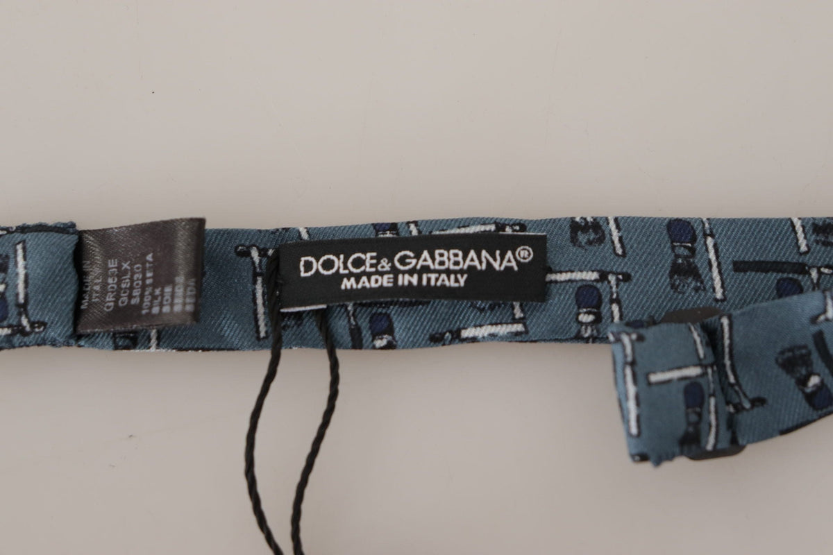 Nœud papillon bleu élégant en soie Dolce &amp; Gabbana