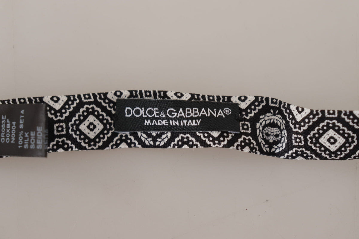 Pajarita elegante de seda negra de Dolce &amp; Gabbana