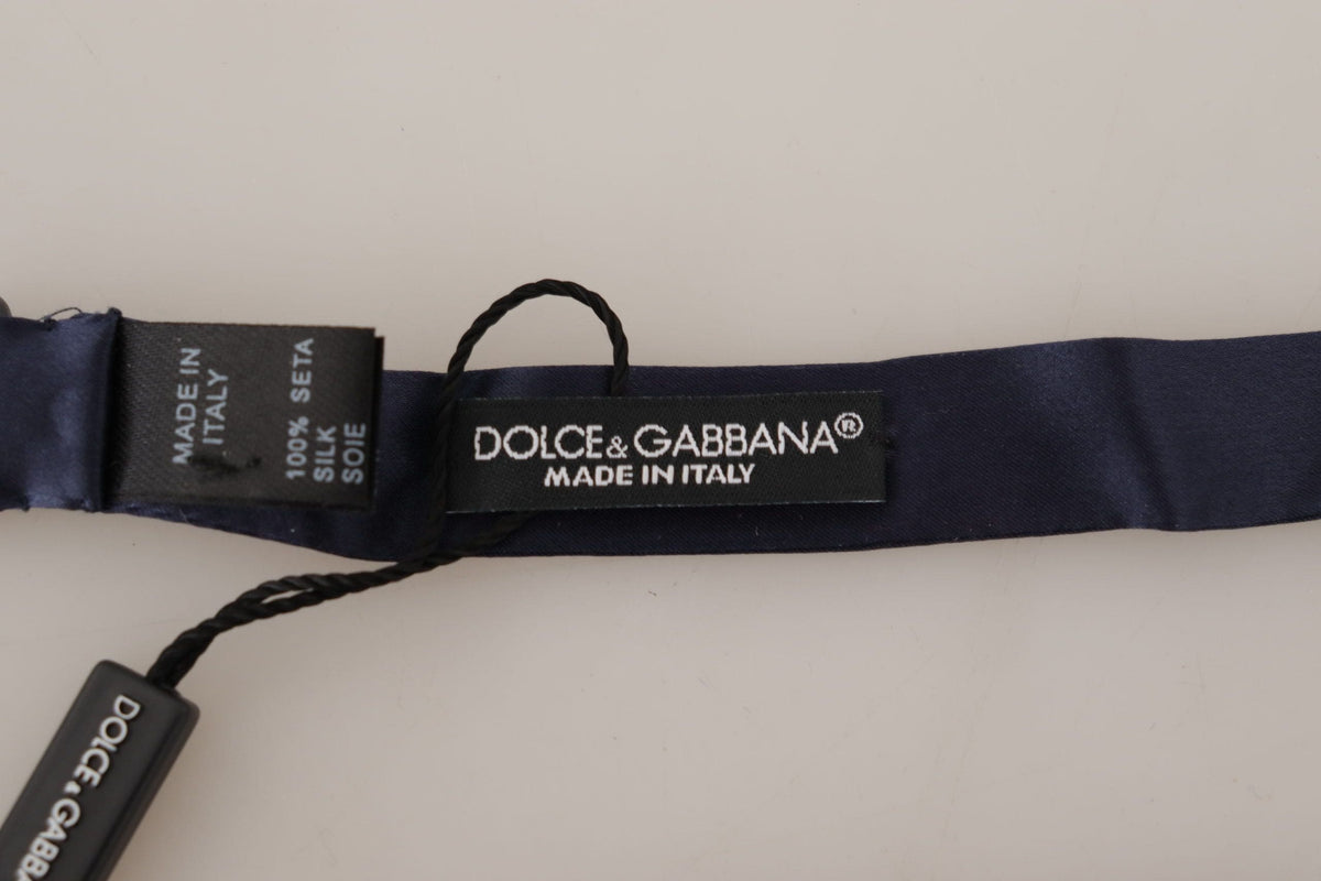 Nœud papillon élégant en soie saphir Dolce &amp; Gabbana