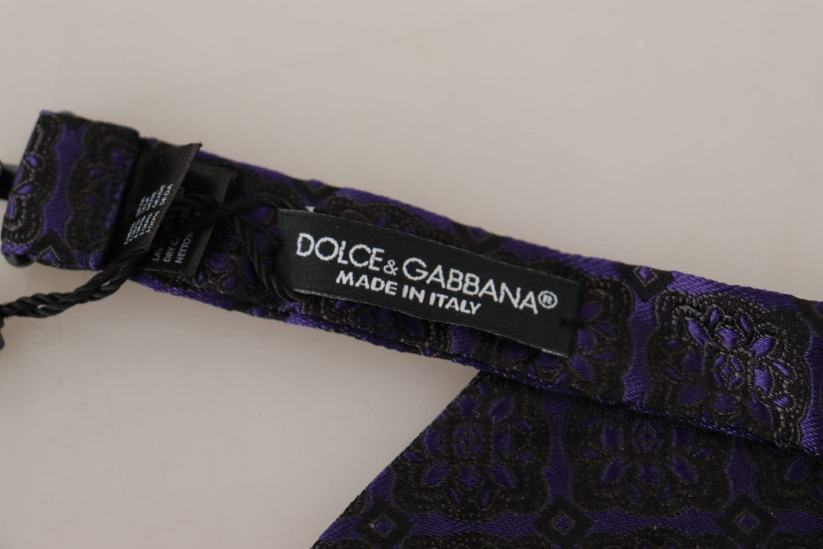 Nœud papillon en soie bleu élégant à motif géométrique Dolce &amp; Gabbana