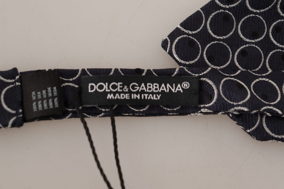 Nœud papillon élégant en soie noir et blanc Dolce &amp; Gabbana