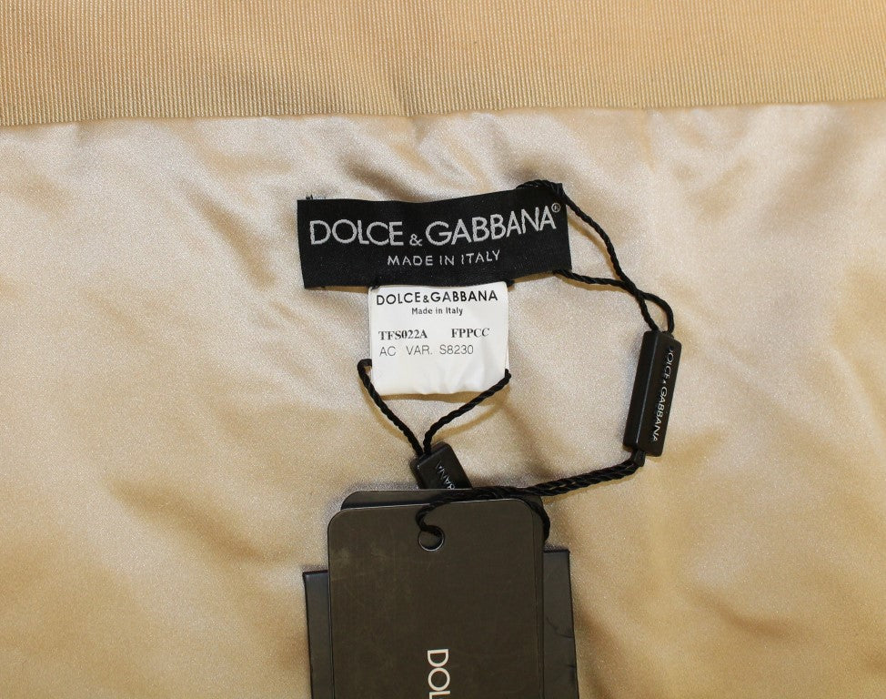 Bufanda de piel de visón beige exclusiva de Dolce &amp; Gabbana