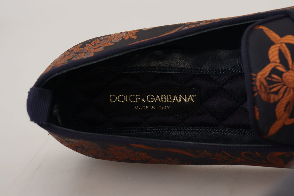 Mocassins à enfiler élégants à motif floral Dolce &amp; Gabbana