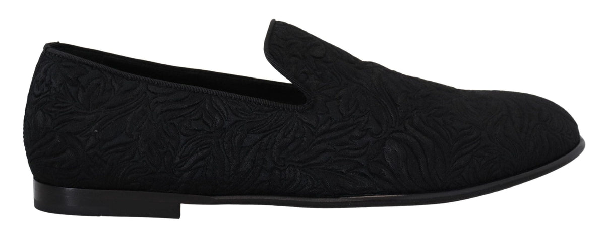 Mocassins noirs élégants en jacquard Dolce &amp; Gabbana