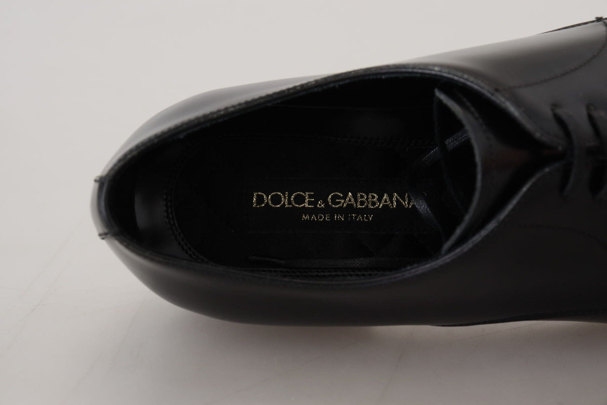 Chaussures Derby élégantes en cuir noir Dolce &amp; Gabbana