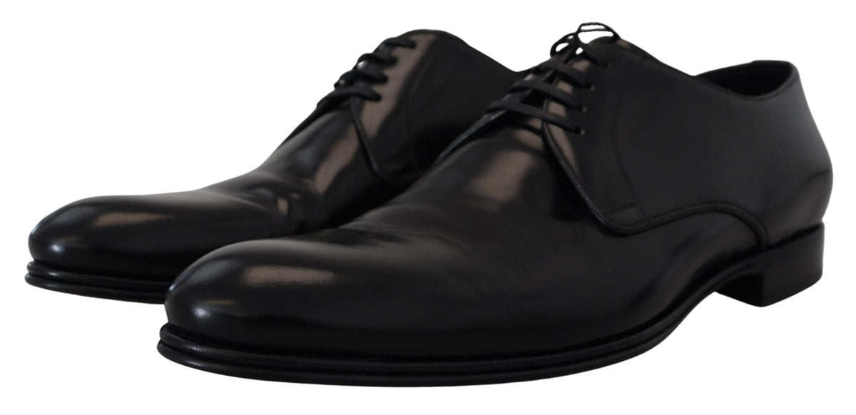 Chaussures Derby élégantes en cuir noir Dolce &amp; Gabbana