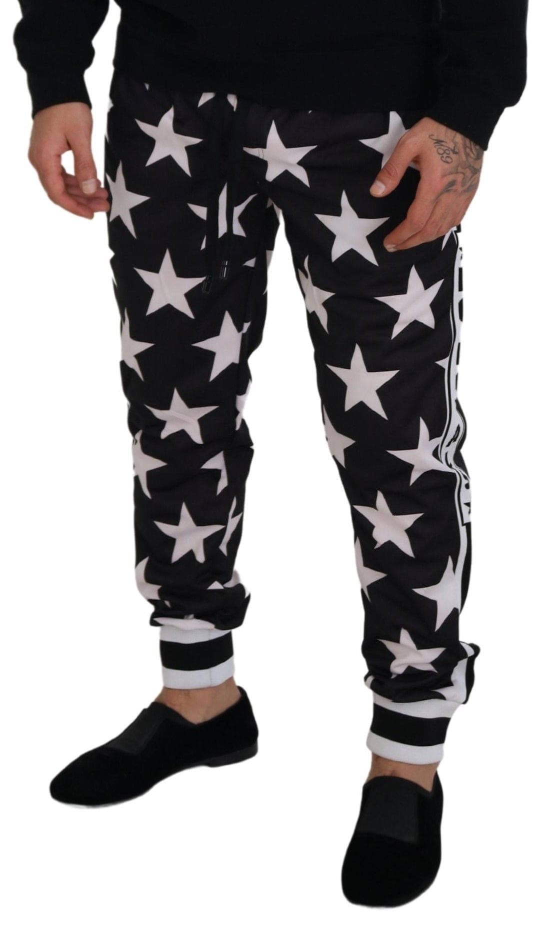 Pantalones deportivos casuales con estampado de estrellas y detalle de logotipo de Dolce &amp; Gabbana