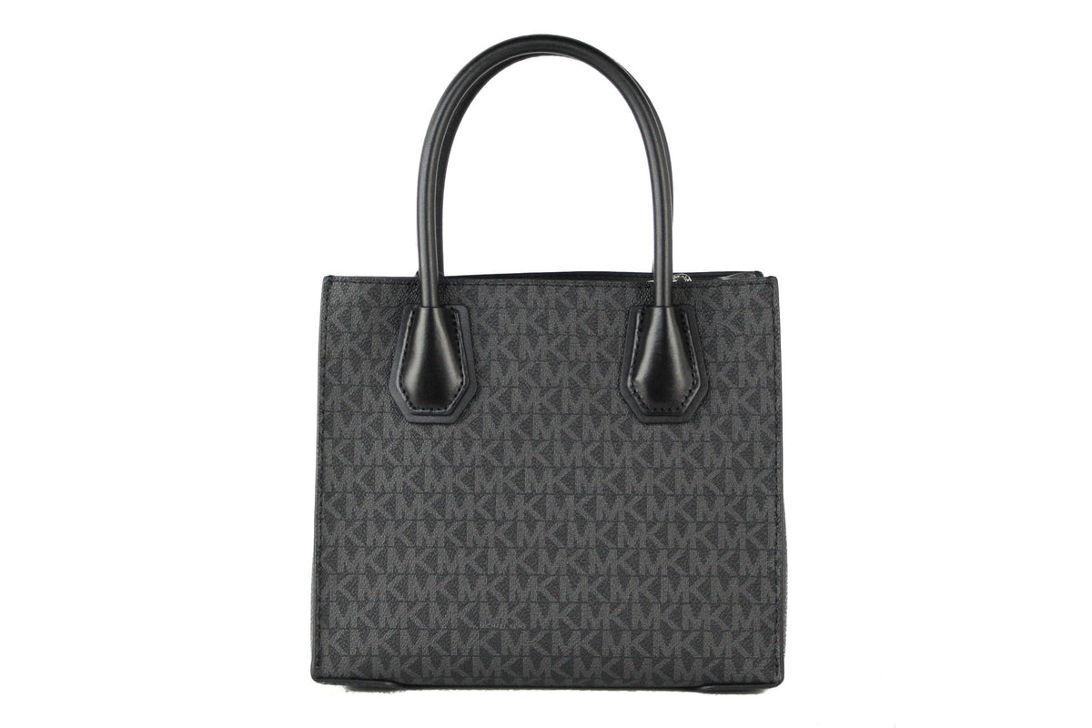 Sac à main bandoulière Michael Kors Mercer Medium en cuir noir Signature