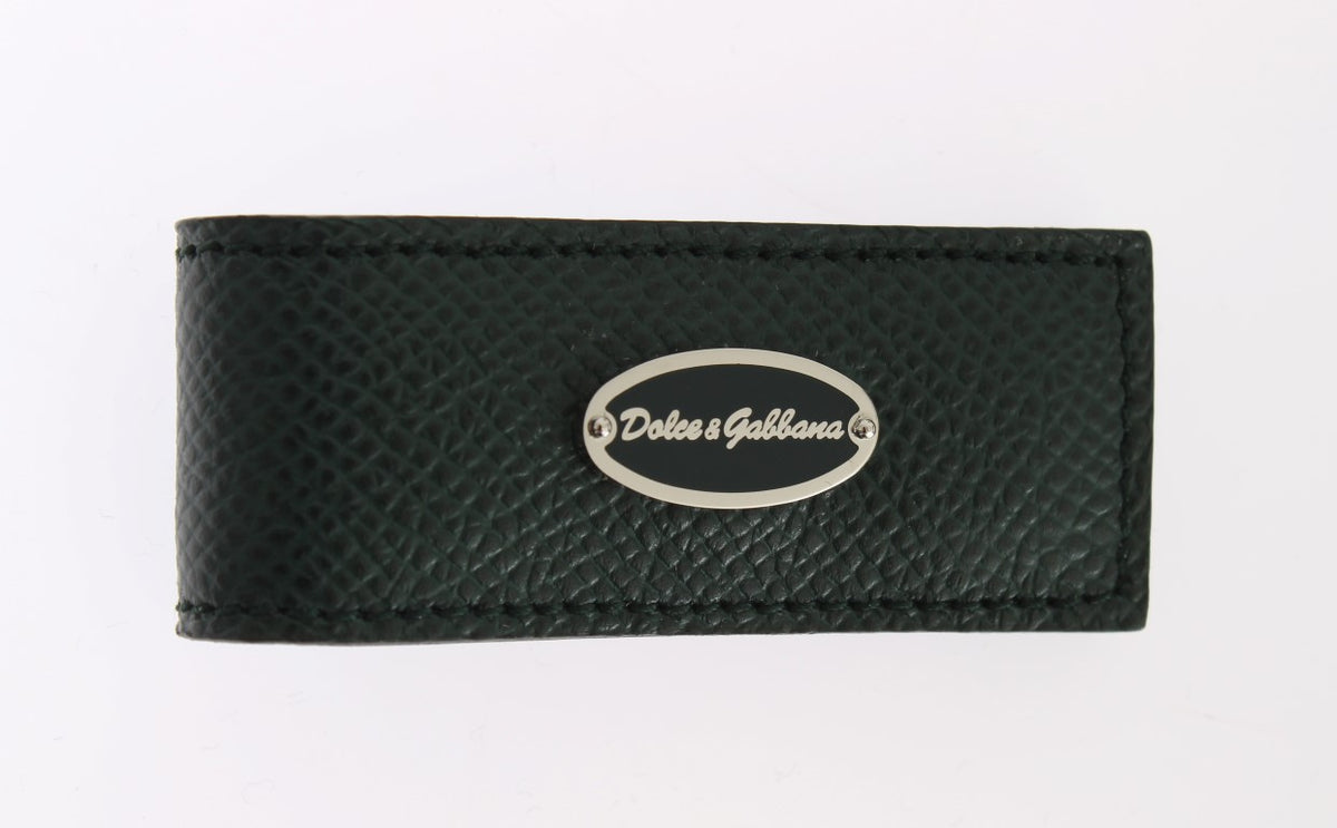 Pince à billets élégante en cuir vert Dolce &amp; Gabbana