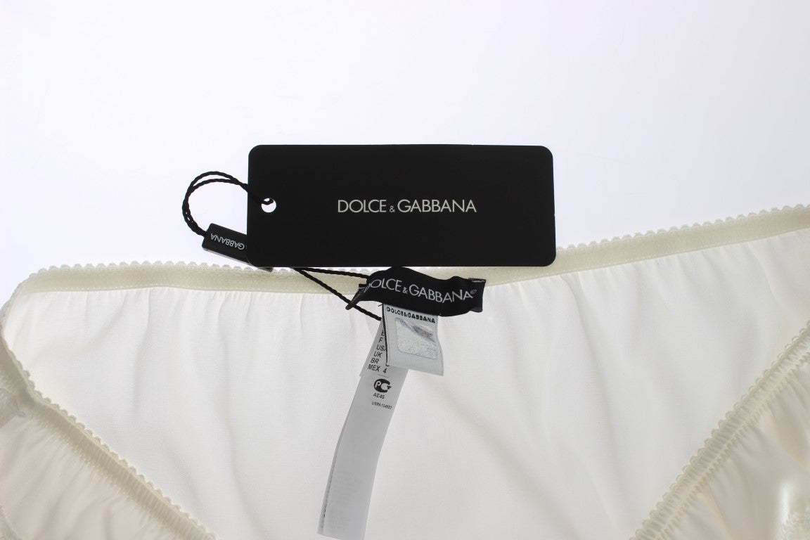 Sous-vêtements élégants en soie mélangée blanche Dolce &amp; Gabbana