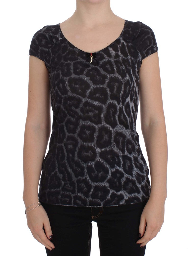 Elegante blusa de modal con estampado de leopardo de Cavalli