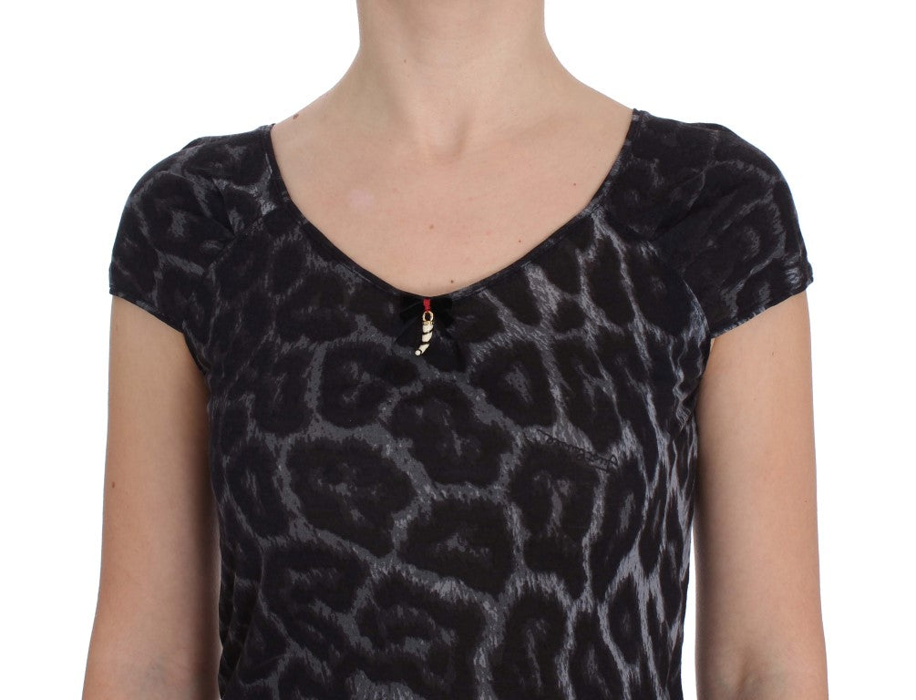 Elegante blusa de modal con estampado de leopardo de Cavalli