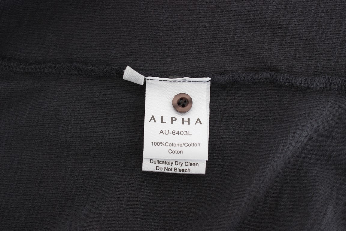 Alpha Massimo Rebecchi Camisa informal de algodón gris elegante