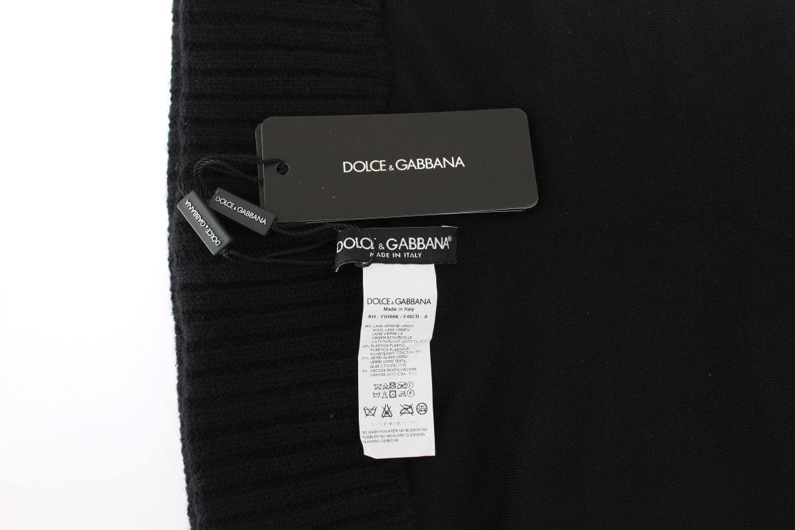 Bufanda elegante con capucha y lentejuelas negras de Dolce &amp; Gabbana