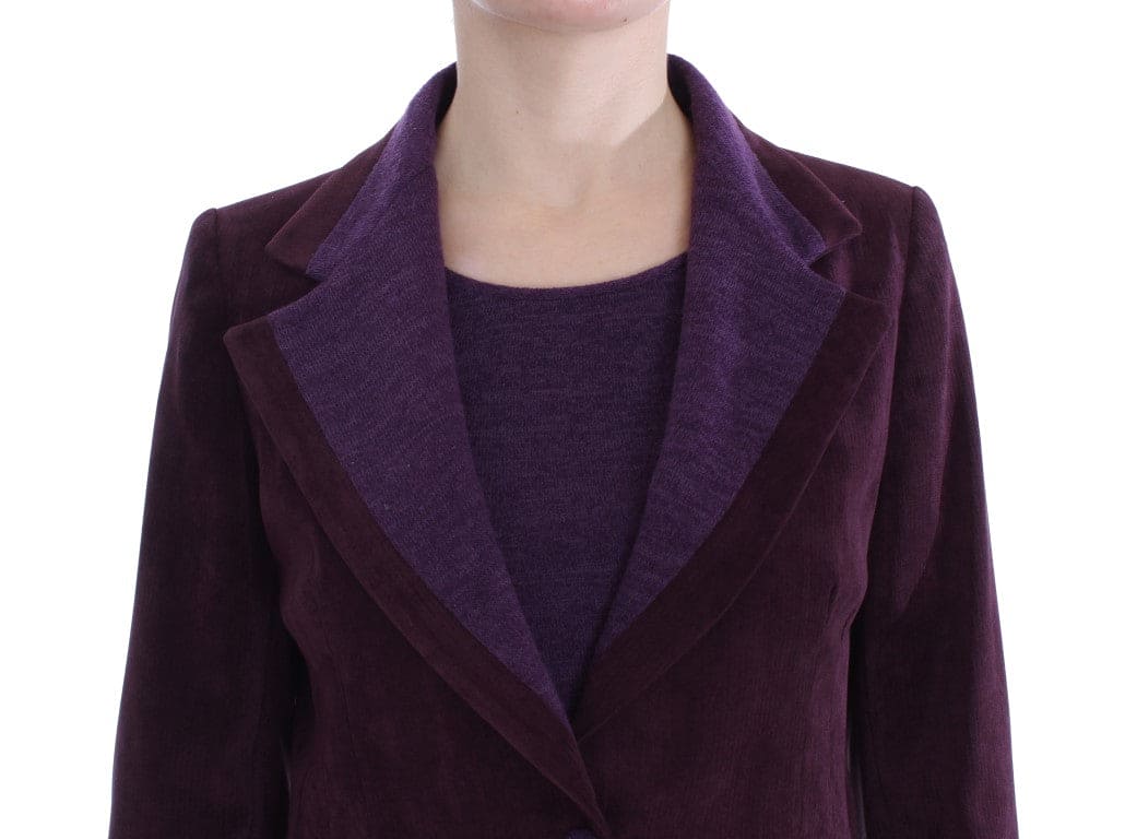 Ensemble de costume trois pièces élégant en laine mélangée violette BENCIVENGA