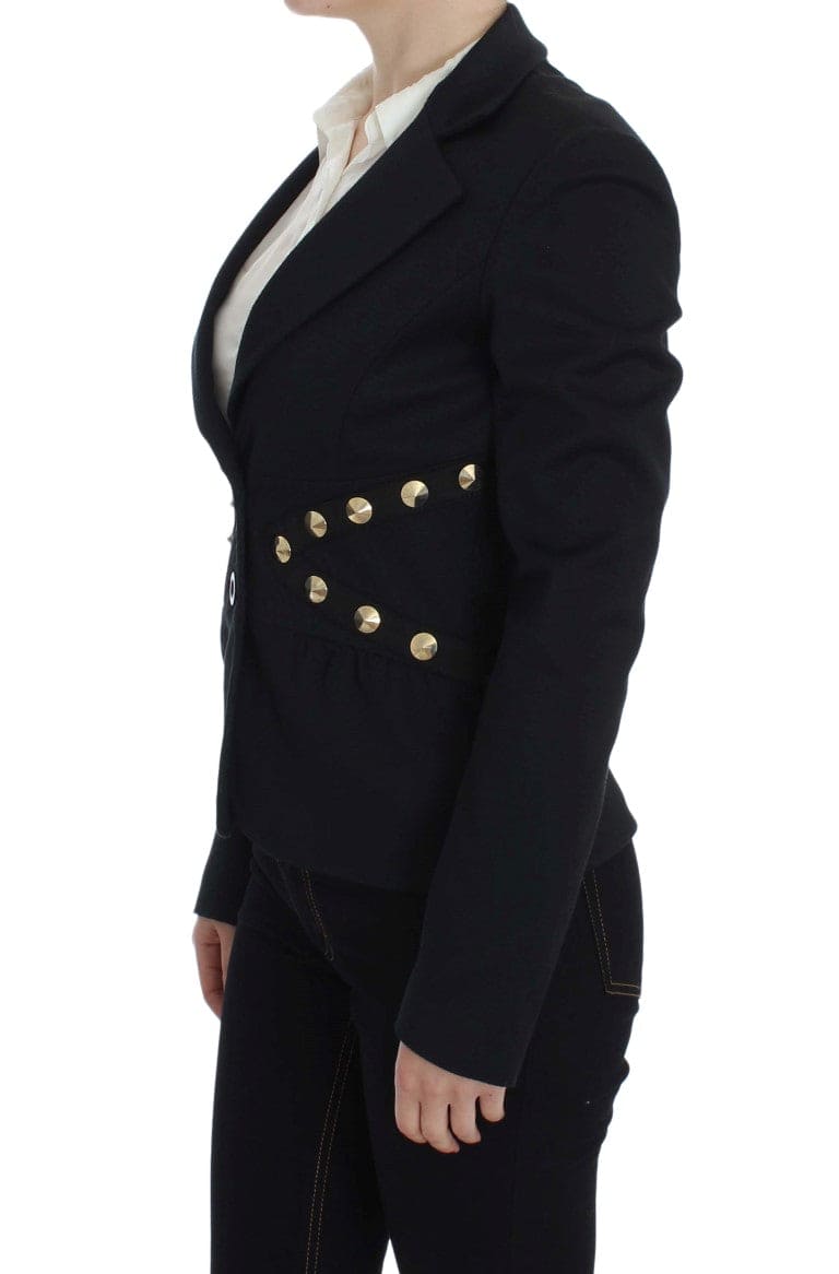 Blazer extensible noir chic Exte avec détails de boutons dorés