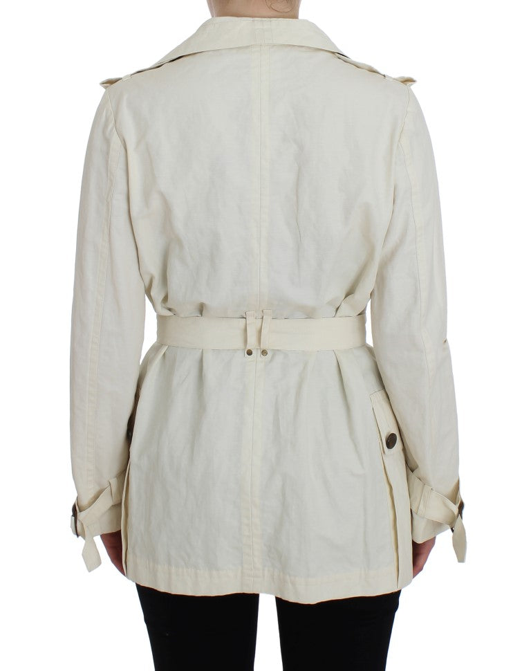 Chaqueta tipo gabardina blanca elegante de PLEIN SUD