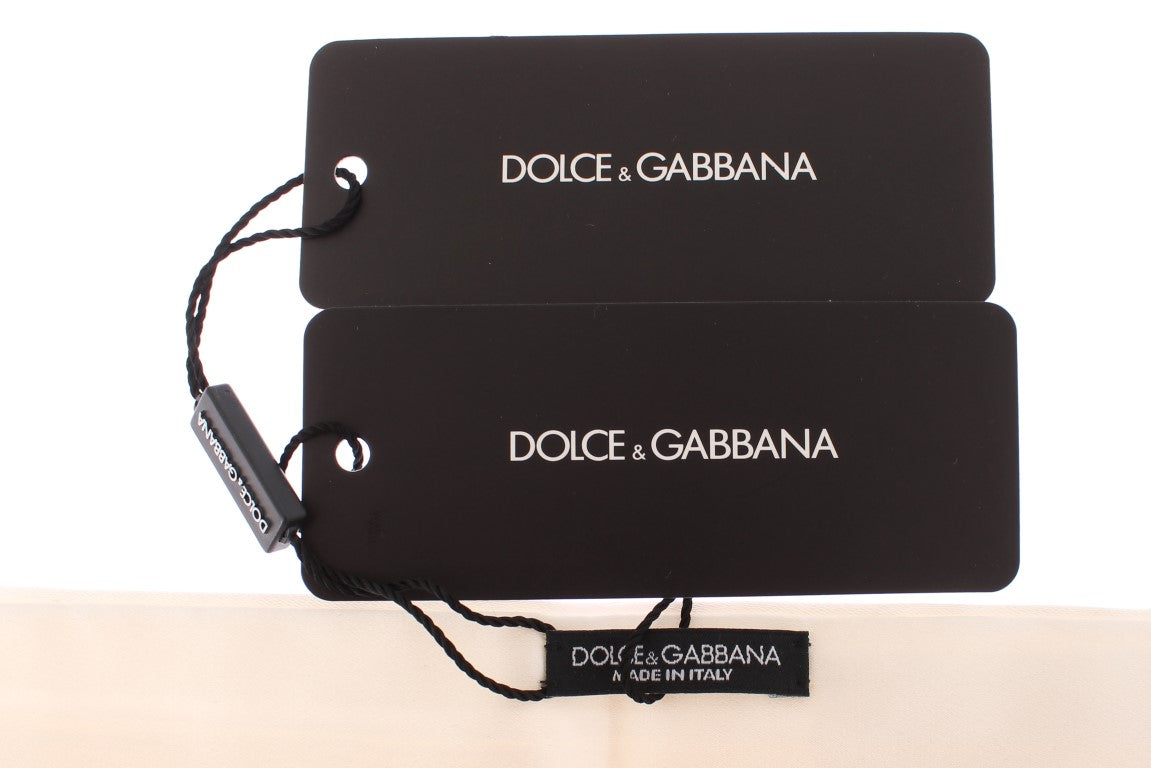 Dolce &amp; Gabbana Ceinture de smoking en soie blanche élégante