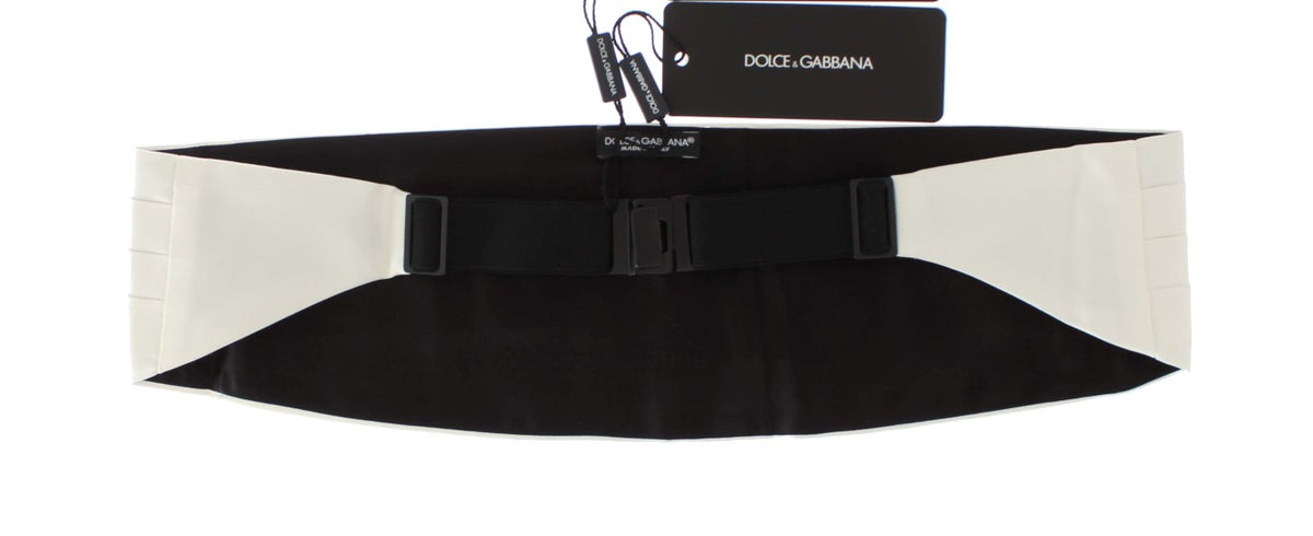 Ceinture de smoking en soie blanche, exclusivité Dolce &amp; Gabbana