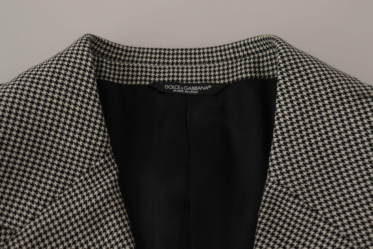 Dolce & Gabbana Elegant Gray Checkered Wool Blazer