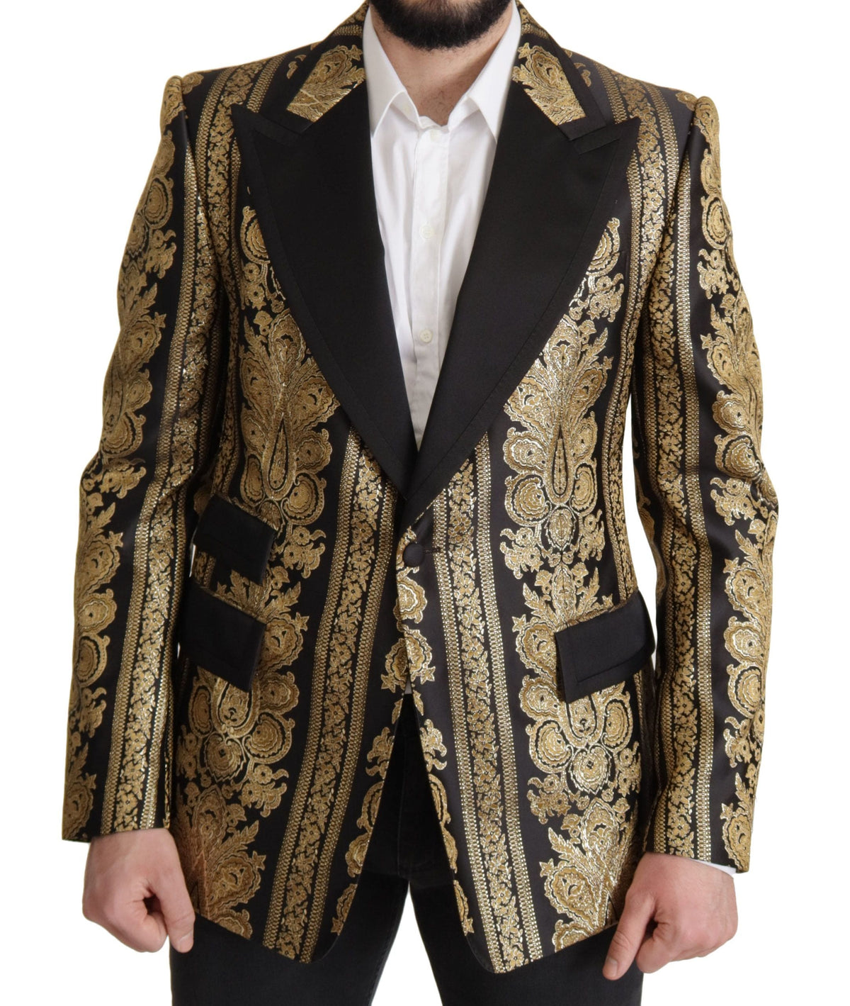 Blazer elegante de jacquard con botonadura sencilla de Dolce &amp; Gabbana