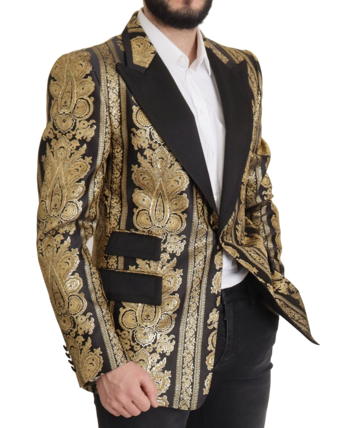 Blazer elegante de jacquard con botonadura sencilla de Dolce &amp; Gabbana