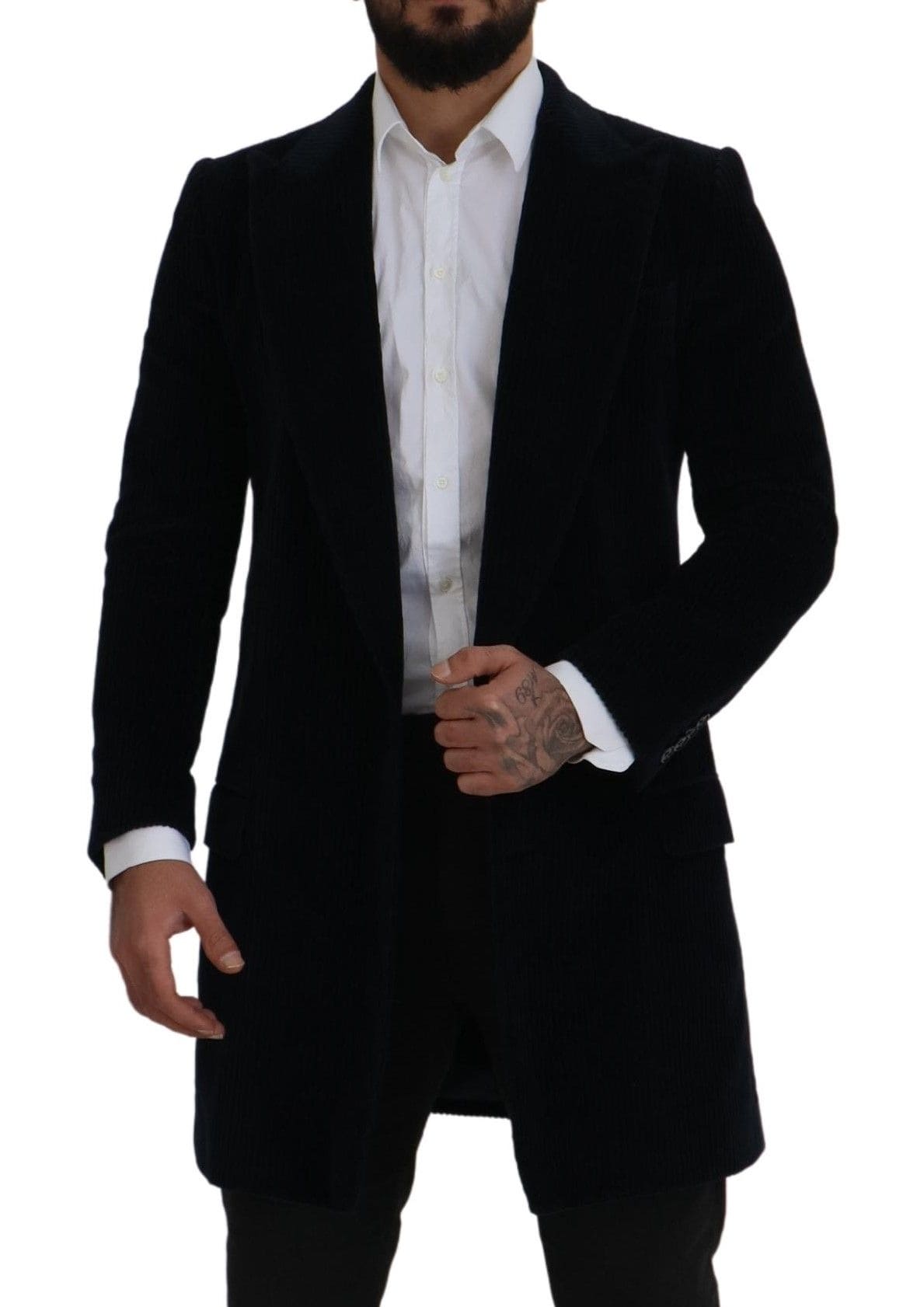 Veste cardigan longue en coton noir élégante Dolce &amp; Gabbana