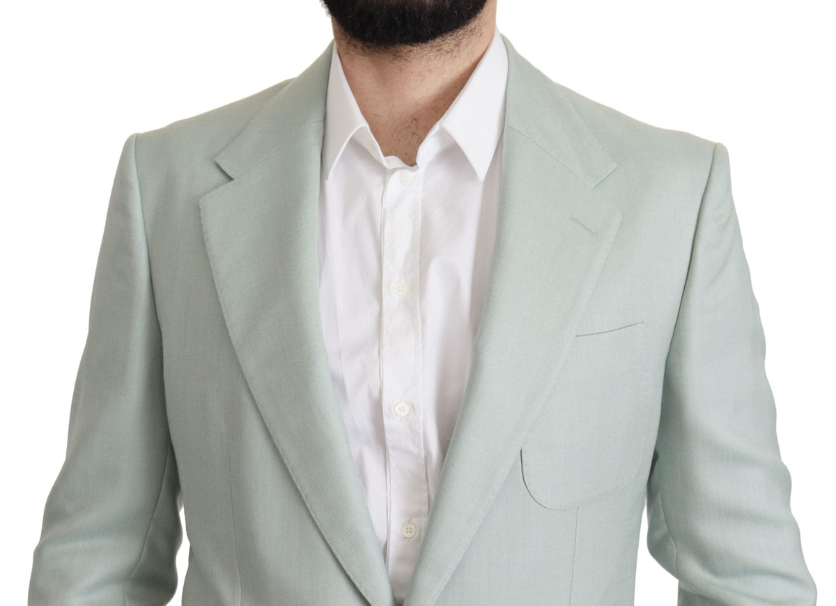 Blazer élégant en soie et cachemire vert menthe Dolce &amp; Gabbana