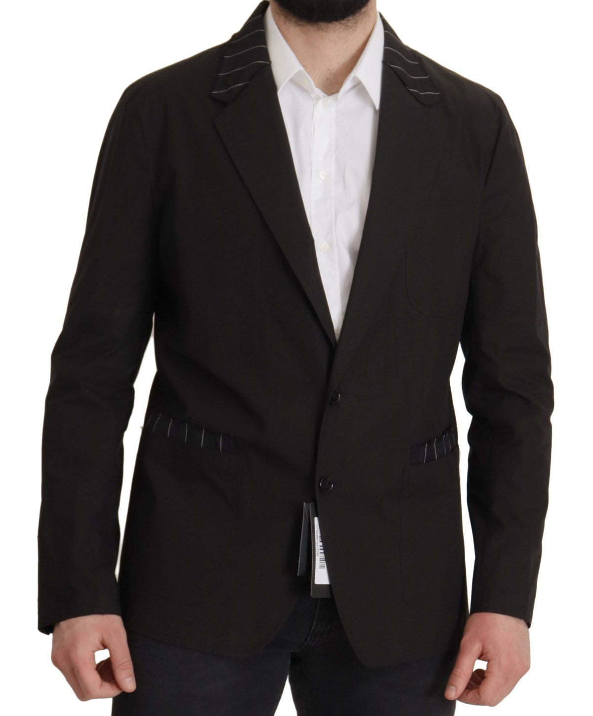 Veste blazer élégante en mélange de coton et de laine noire Dolce &amp; Gabbana