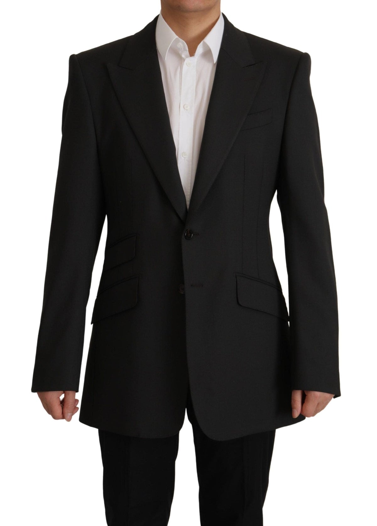 Veste blazer élégante en laine noire slim Dolce &amp; Gabbana