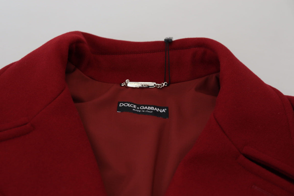 Veste croisée en laine rouge élégante Dolce &amp; Gabbana