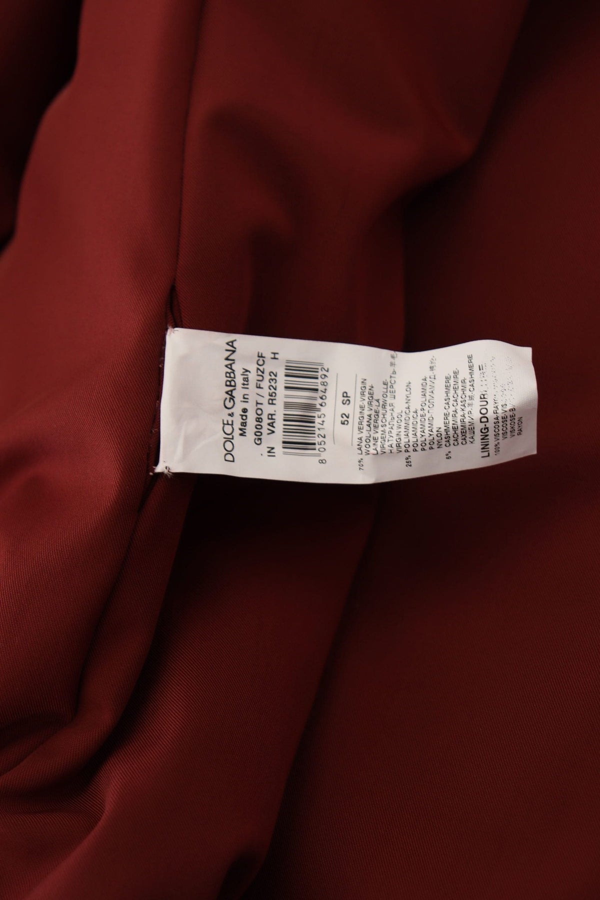 Veste croisée en laine rouge élégante Dolce &amp; Gabbana