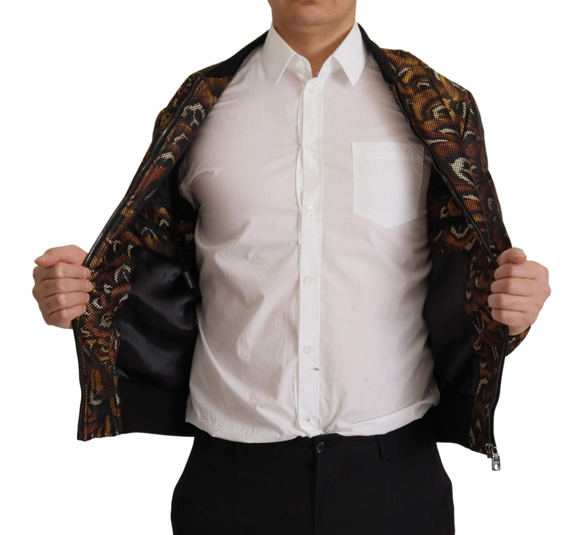 Veste blouson marron élégante Dolce &amp; Gabbana