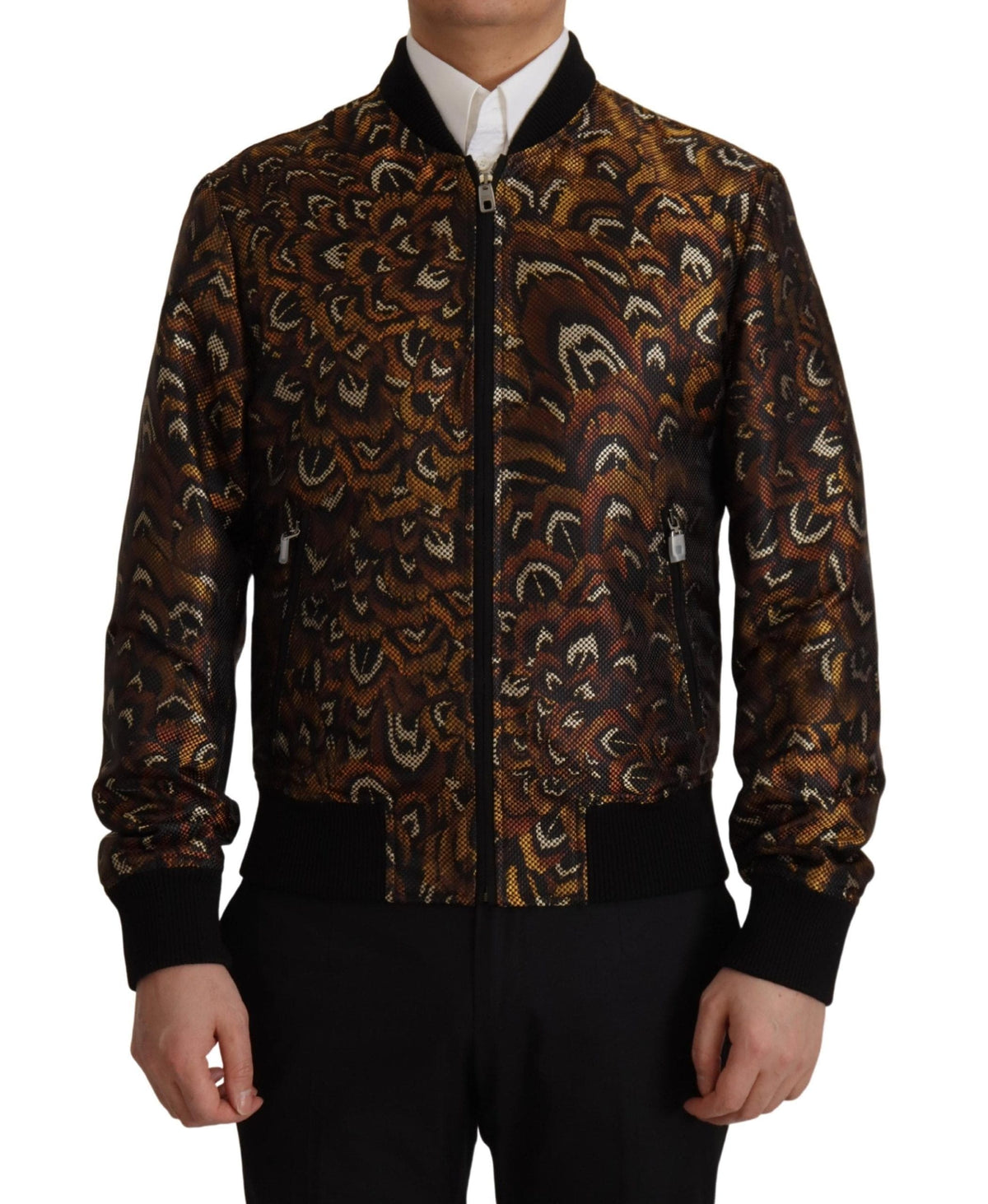 Veste blouson marron élégante Dolce &amp; Gabbana