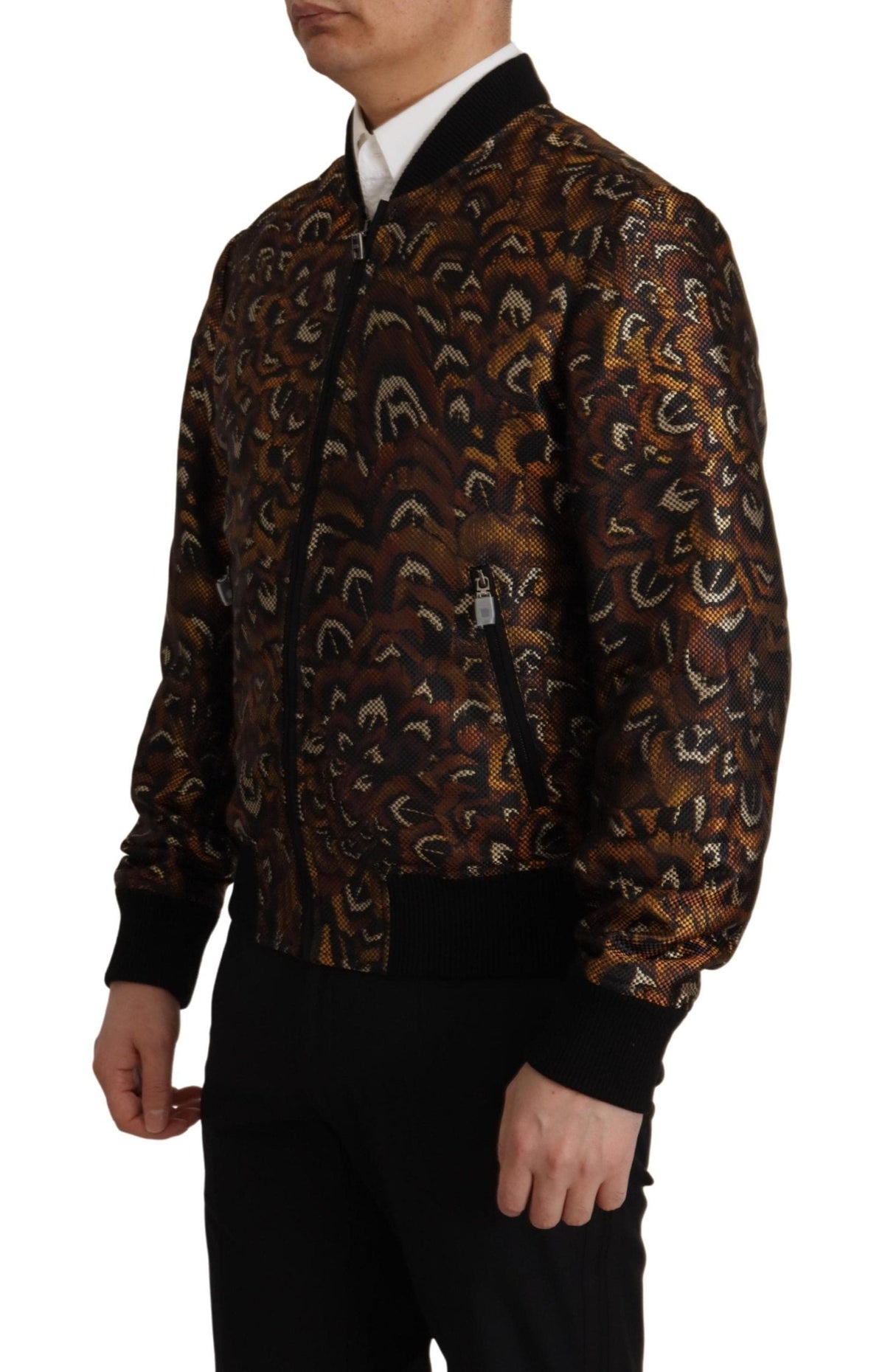 Veste blouson marron élégante Dolce &amp; Gabbana