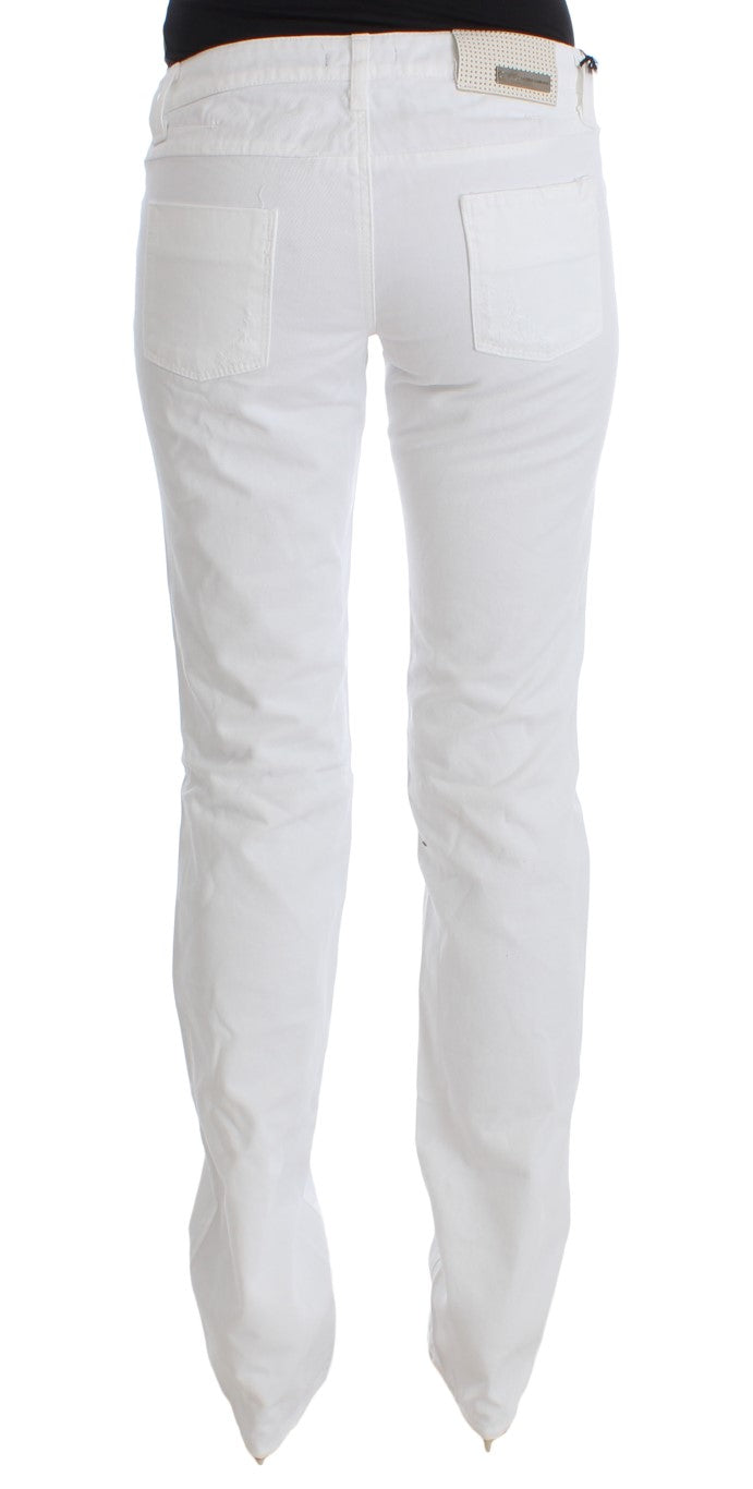 Costume National Chic Slim Fit Jeans Blanc en Coton