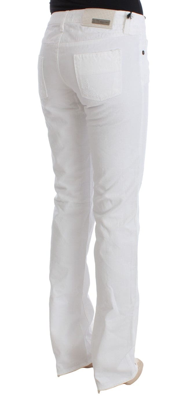 Costume National Chic Slim Fit Jeans Blanc en Coton