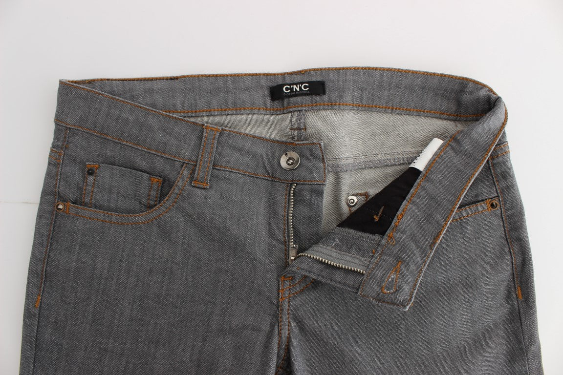 Costume National Élégant Gris Coupe Régulière Jeans