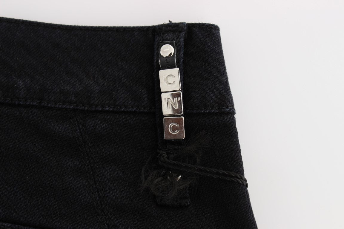 Costume National Sleek Slim Fit Black Denim Jeans