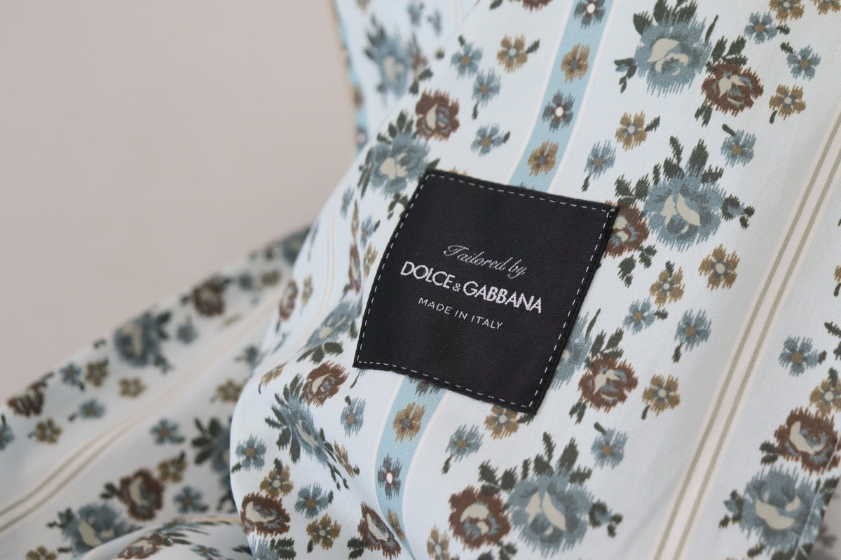 Robe-veste élégante en coton à fleurs Dolce &amp; Gabbana